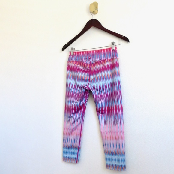 PrAna Roxanne Printed Leggings Crop Stretch Yoga Pink Blue SZ S - Picture 6 of 8